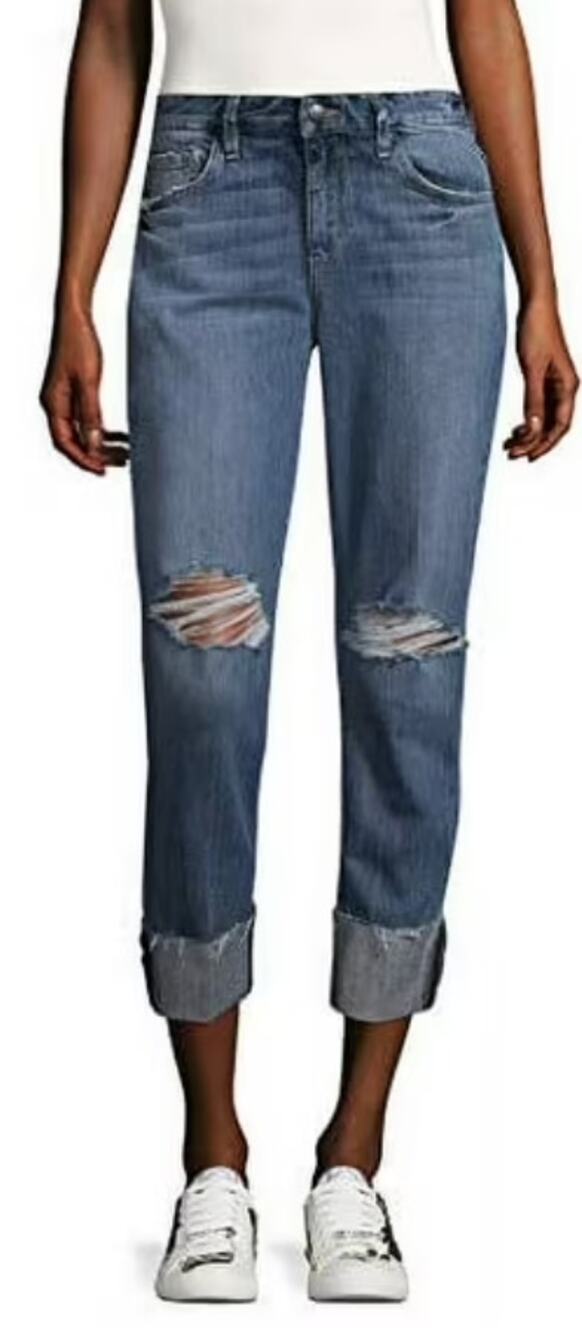 Joe's Jeans The Billie Ankle Distressed Cuffed Denim Jeans Size 28- Grunge